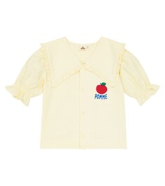 Хлопковая блузка с вышивкой Jellymallow, желтый