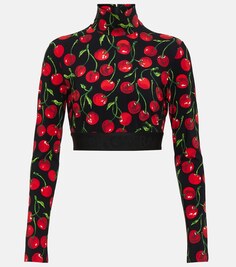 Укороченный топ из джерси Cherry DOLCE&amp;GABBANA, черный