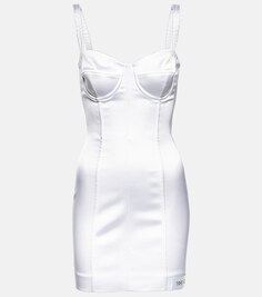 Атласное мини-платье из коллаборации с Kim DOLCE&amp;GABBANA, белый
