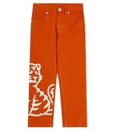 Хлопковые брюки Kenzo, оранжевый