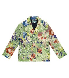 Куртка из хлопка с цветочным принтом Kenzo, разноцветный