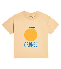Хлопковая футболка оранжевого цвета Jellymallow, бежевый