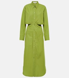 Платье макси из хлопка с вырезами DOROTHEE SCHUMACHER, зеленый
