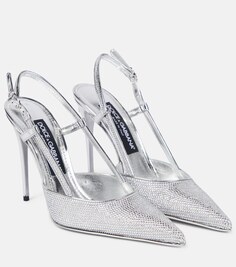 Декорированные кожаные туфли из коллаборации с Kim Lollo Dolce&amp;Gabbana, серебряный