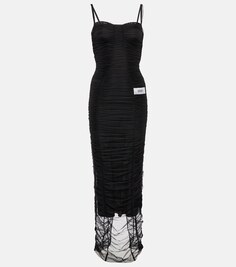 Платье макси из коллаборации с Kim DOLCE&amp;GABBANA, черный