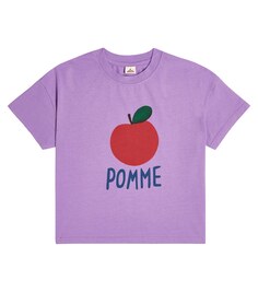 Хлопковая футболка с помпоном Jellymallow, фиолетовый