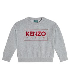 Толстовка из смесового хлопка с принтом Kenzo, серый