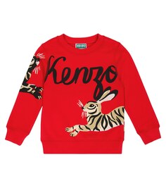 Толстовка из хлопка с принтом Kenzo, красный