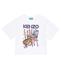 Футболка из хлопкового джерси с логотипом Kenzo, белый