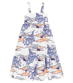 Платье из хлопкового поплина с принтом Kenzo, разноцветный