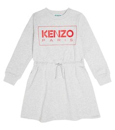 Платье-толстовка из смесового хлопка с логотипом Kenzo, серый