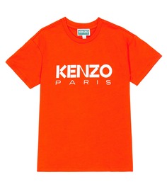Футболка из хлопкового джерси с логотипом Kenzo, красный