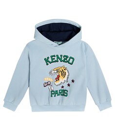 Худи из хлопка с принтом Kenzo, синий