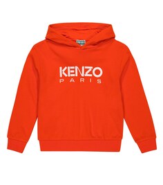 Худи из хлопкового джерси с логотипом Kenzo, красный