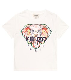 Футболка из хлопкового джерси с логотипом Kenzo, белый