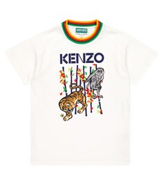 Футболка из хлопкового джерси с логотипом Kenzo, разноцветный