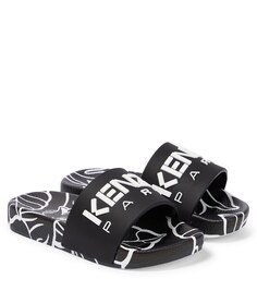 Резиновые сандалии с логотипом Kenzo, черный