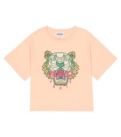 Футболка из хлопкового джерси с логотипом Kenzo, розовый