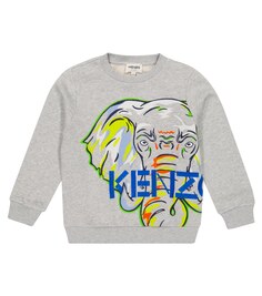 Толстовка из хлопкового джерси с логотипом Kenzo, серый