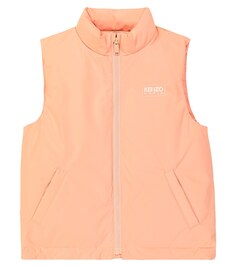 Пуховик с логотипом Kenzo, розовый