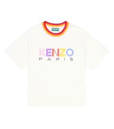 Футболка из хлопкового джерси с логотипом Kenzo, разноцветный