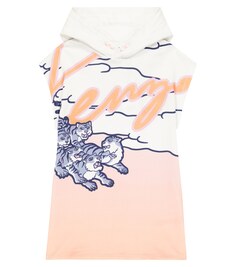 Платье из смесового хлопка с радужным принтом Kenzo, разноцветный