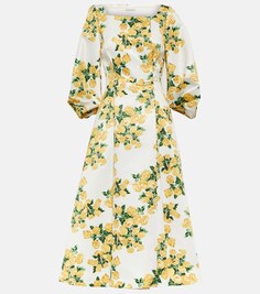 Платье миди Gabby из тафты с цветочным принтом EMILIA WICKSTEAD, желтый