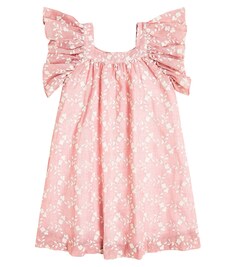Платье с цветочным принтом и оборками La Coqueta, розовый