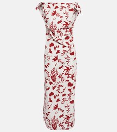 Платье миди Wallis из хлопка с принтом EMILIA WICKSTEAD, красный