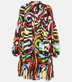 Шелковое мини-платье с принтом Marmo PUCCI, разноцветный