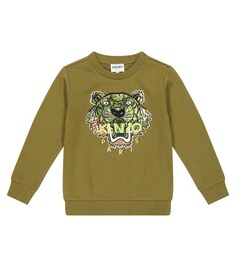 Толстовка из хлопка с вышивкой Tiger Kenzo, зеленый