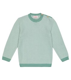 Хлопковый свитер в полоску с бромо La Coqueta, разноцветный