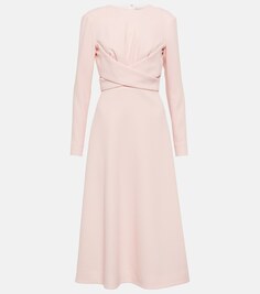 Платье миди Elta из крепа с запахом EMILIA WICKSTEAD, розовый