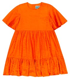 Платье с зебровым принтом Kenzo, оранжевый