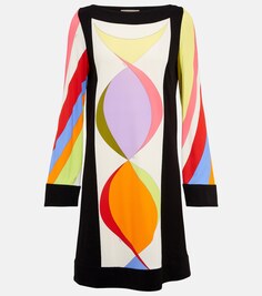 Мини-платье из джерси с принтом PUCCI, разноцветный