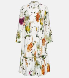Платье миди Winford с цветочным принтом ERDEM, разноцветный