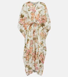 Платье миди Radmilla с цветочным принтом ERDEM, белый