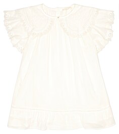 Хлопковое мини-платье с вышивкой Louise Misha, белый