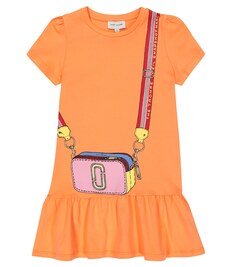 Платье из хлопка с принтом Marc Jacobs, оранжевый