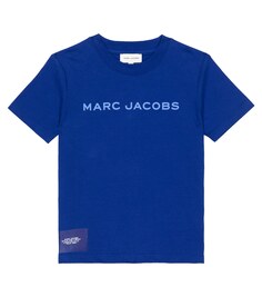 Футболка из хлопкового джерси с логотипом Marc Jacobs, синий