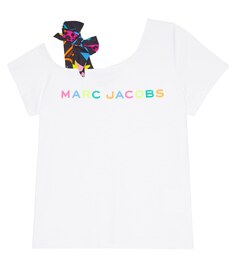Хлопковая футболка с логотипом и бантом Marc Jacobs, белый