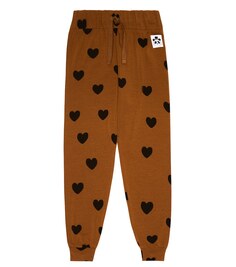 Спортивные брюки Basic Hearts из джерси Mini Rodini, коричневый