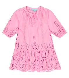 Хлопковое мини-платье Baby Ashley с вышивкой Melissa Odabash, розовый