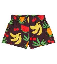 Хлопковые шорты Fruits Mini Rodini, коричневый