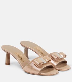 Мюли Glo из металлизированной кожи Ferragamo, розовый