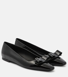 Лакированные балетки Vara Bow Ferragamo, черный