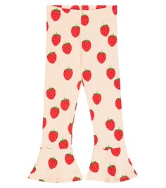 Расклешенные брюки Strawberry из смесового хлопка Mini Rodini, белый