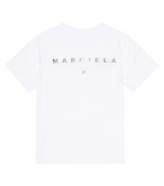 Футболка из хлопкового джерси с логотипом MM6 Maison Margiela, белый