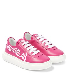 Кожаные кроссовки с логотипом MM6 Maison Margiela, розовый