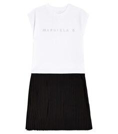 Хлопковое платье MM6 Maison Margiela, белый